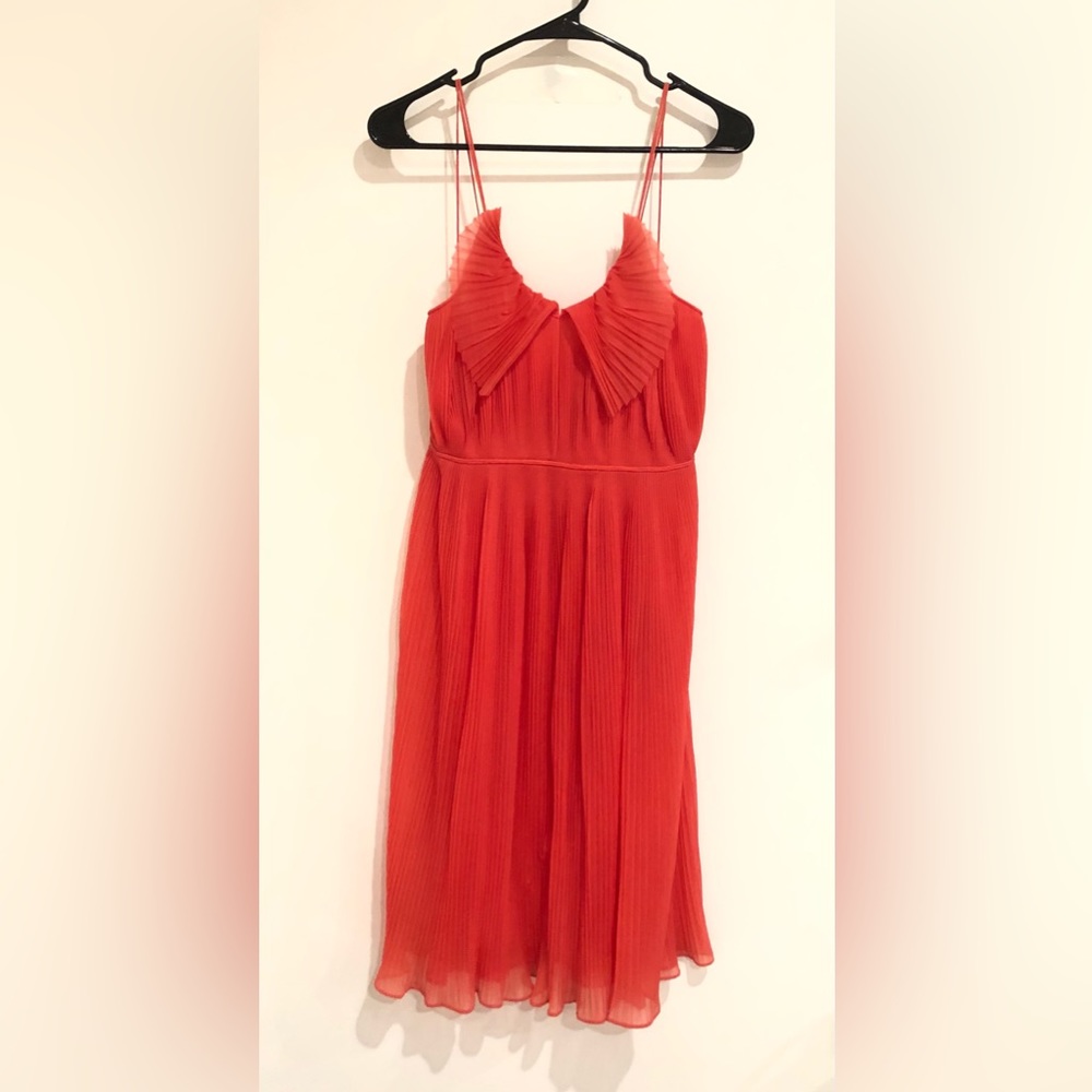 Vintage 1950s Coral Pleated Dress